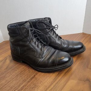Base London Men's EUR - 41 | US - 8.5/9 Black Leather Lace Up Ankle Boots